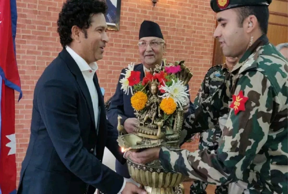 Sachin Tendulkar plays cricket match with children in Kathmandu Nepal