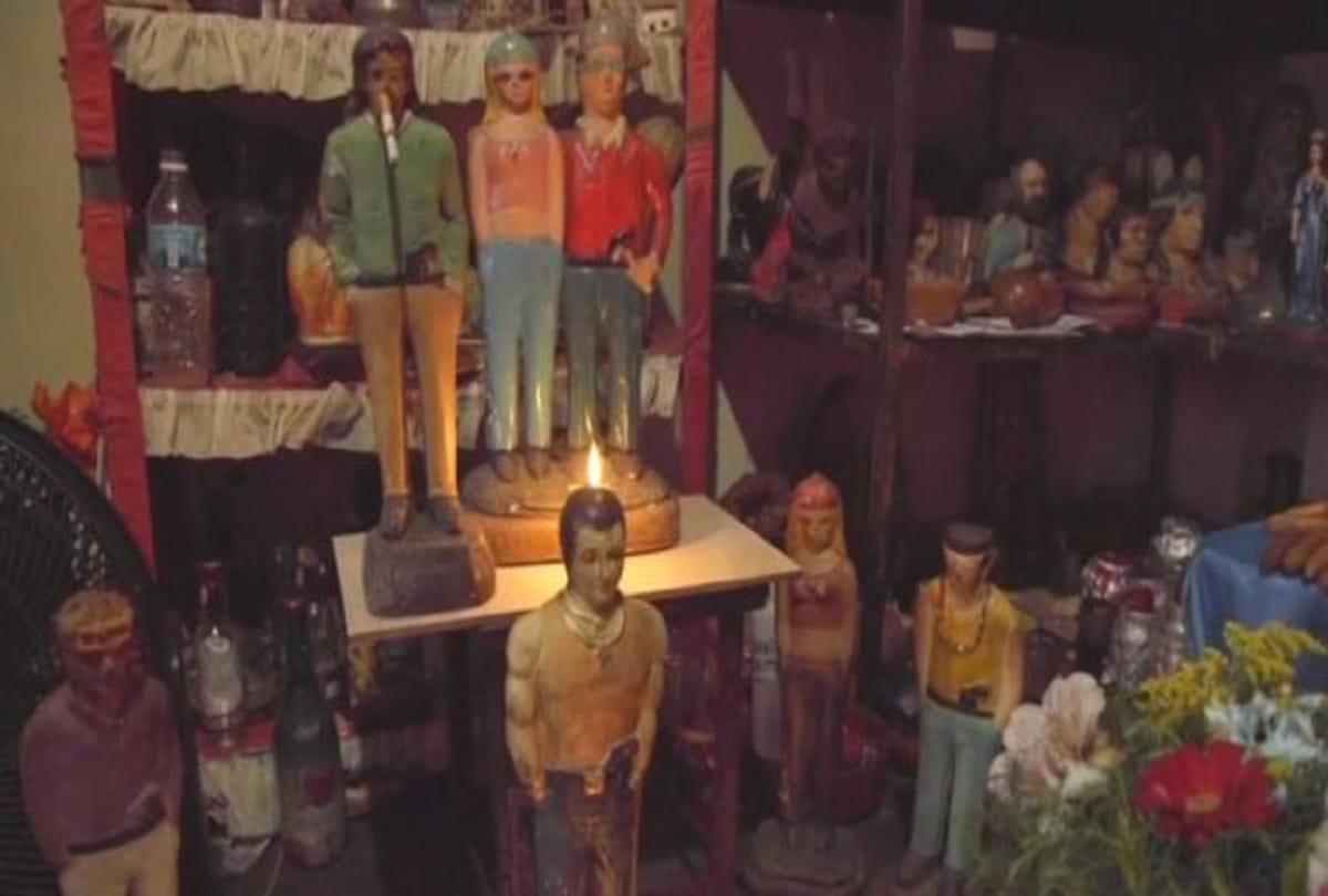Santos Malandros Holy Thugs  shrine in Venezuela pray for protection