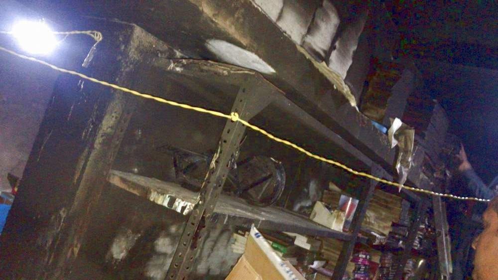 Lakhs worth of goods destroyed by fire in stationery shop