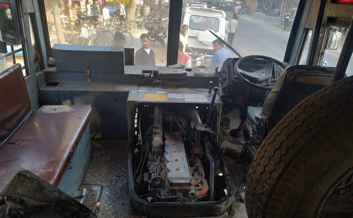 Fire breaks out in roadways bus