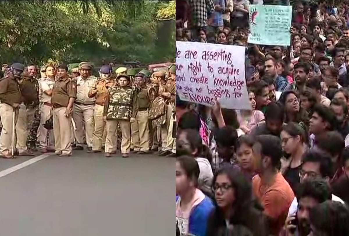 Security deployed outside JNU for Students Union march to Parliament
