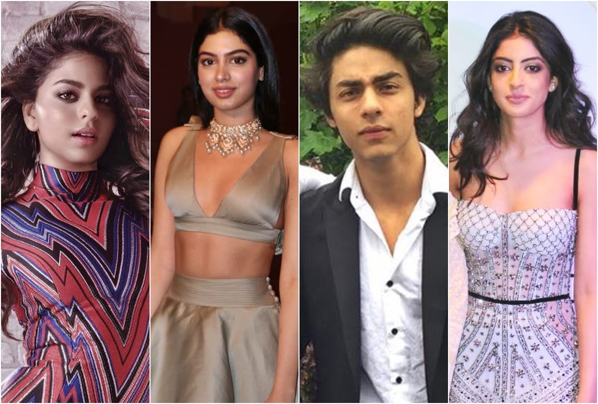 Bollywood star kids studying abroad Aryan Khan Khushi Kapoor Suhana Khan Nysa Agastya Navya Naveli