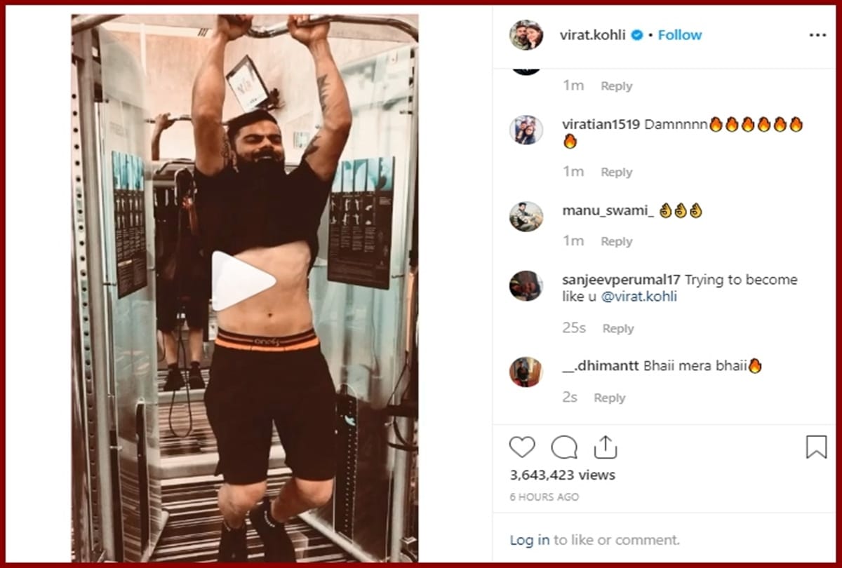 Virat Kohli flaunts six pack abs, shares  video on twitter