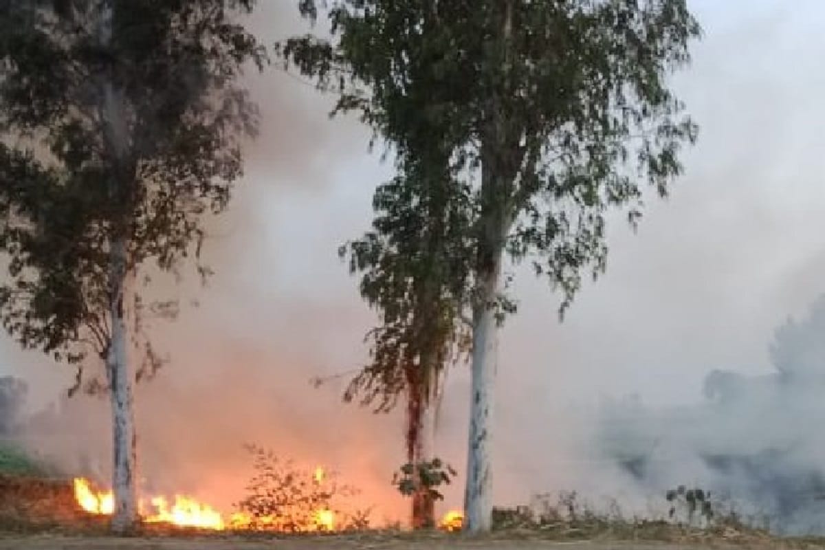 Case registered against fourteen farmers after burning stubble in Baghpat and Shamli district
