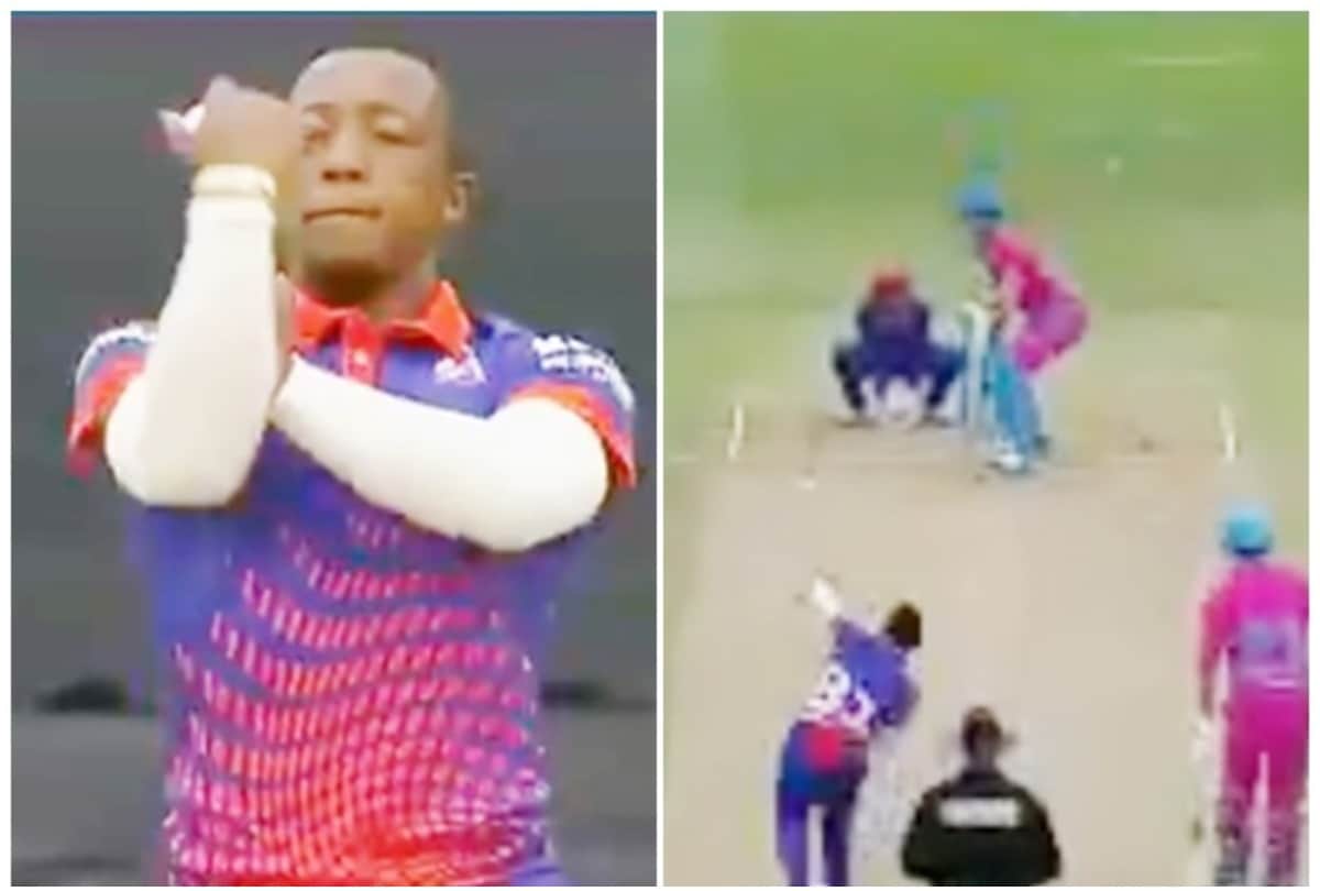 Gregory Mahlokwana South African bowler picks up wickets bowling with both arms Watch