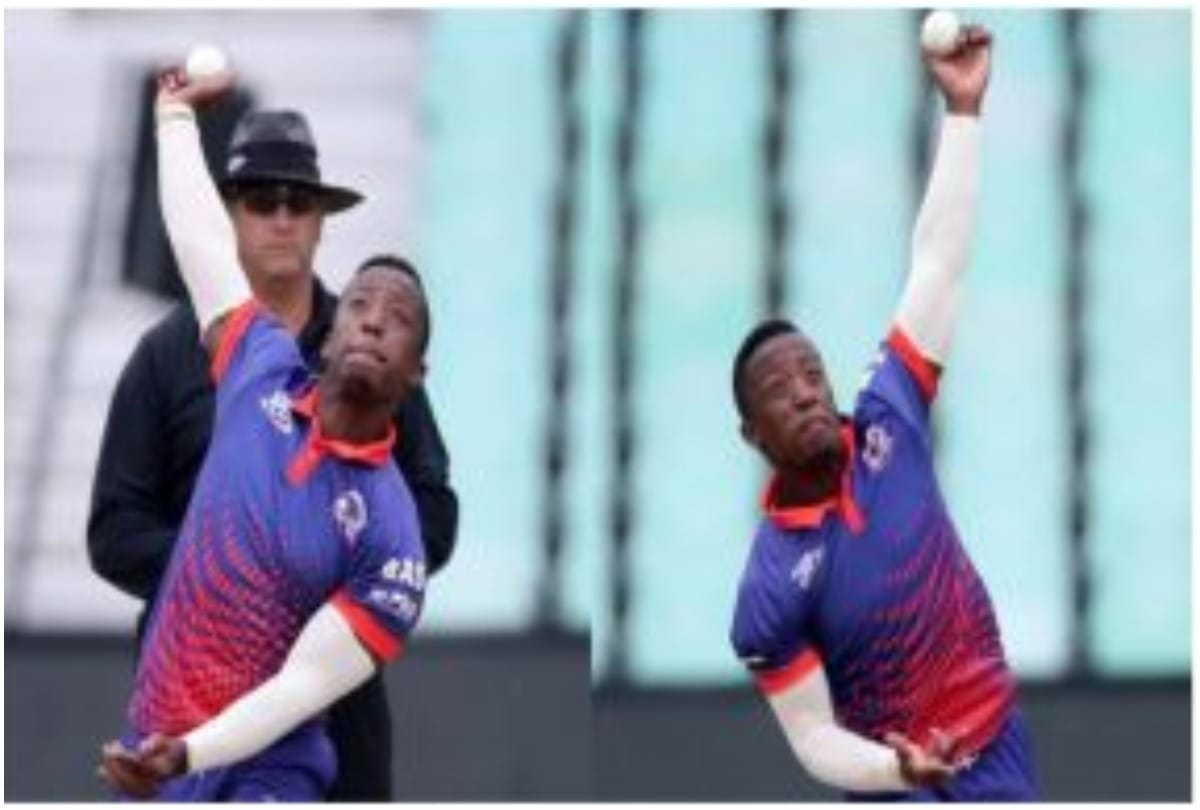Gregory Mahlokwana South African bowler picks up wickets bowling with both arms Watch