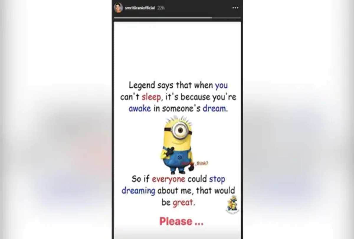 Smriti Irani Share a Instagram Story Now Post Viral