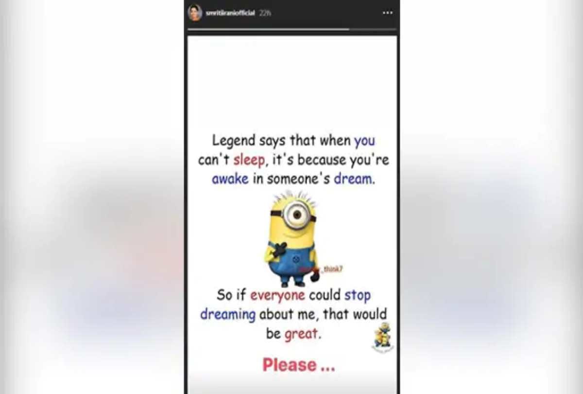 Smriti Irani Share a Instagram Story Now Post Viral