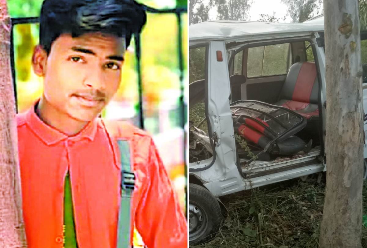 a youth died and eight injured in an accident in lucknow