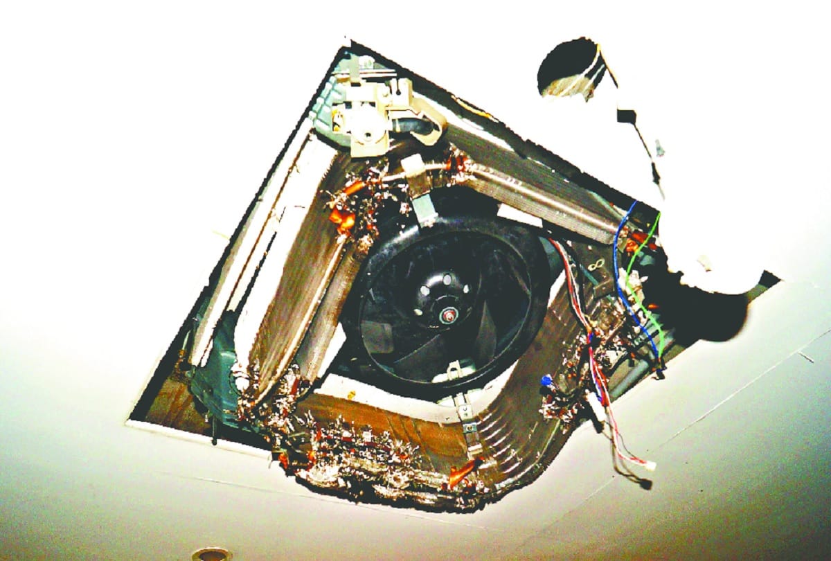 AC Compressor blast in faridabad see photos