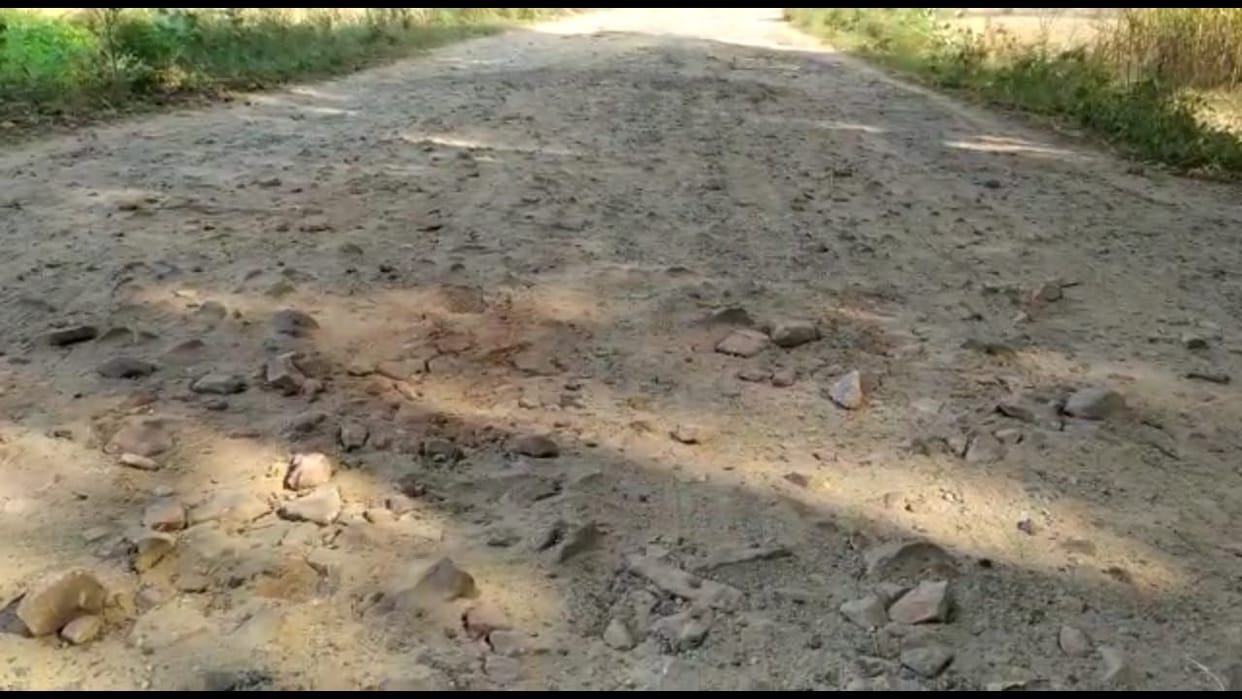People upset due to damaged road