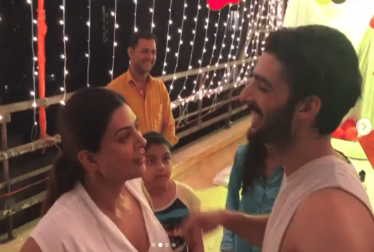 sushmita sen birthday surprise party from rohman shawl