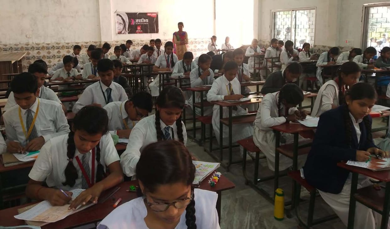 Aparajita: Children draw clean blueprint in painting