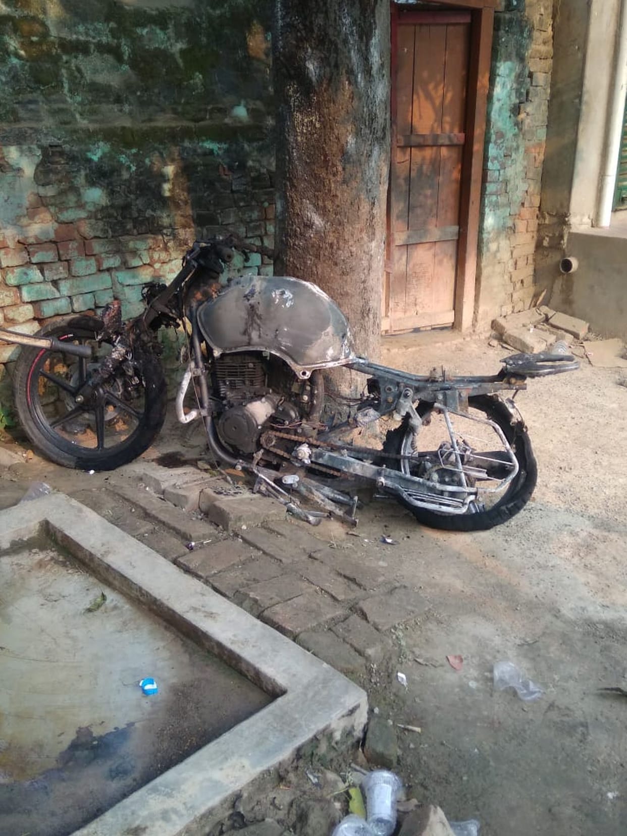 Some Boyes Destroyed Bike By Making Fire