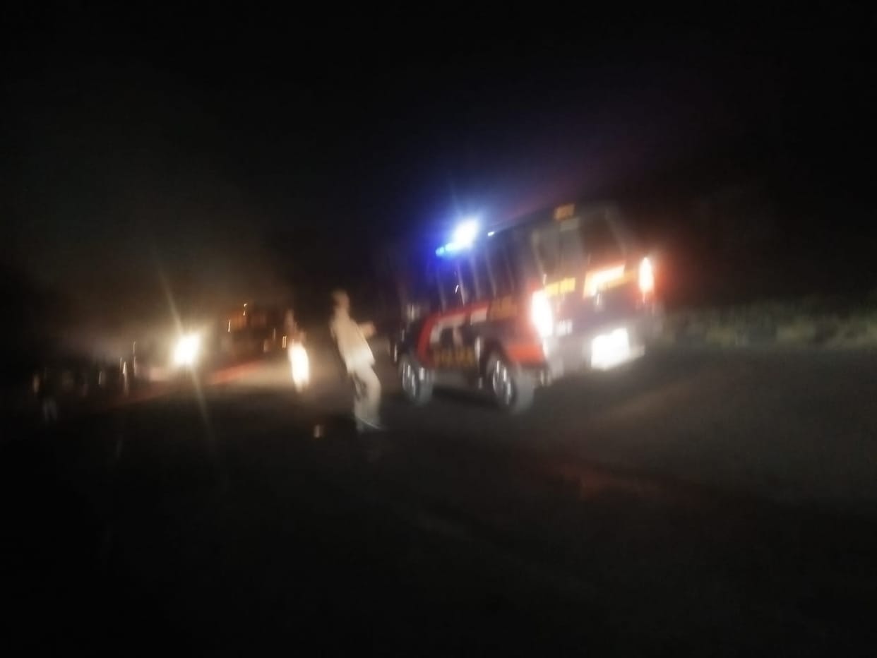 lit fire,basti crime,bus-treller colision