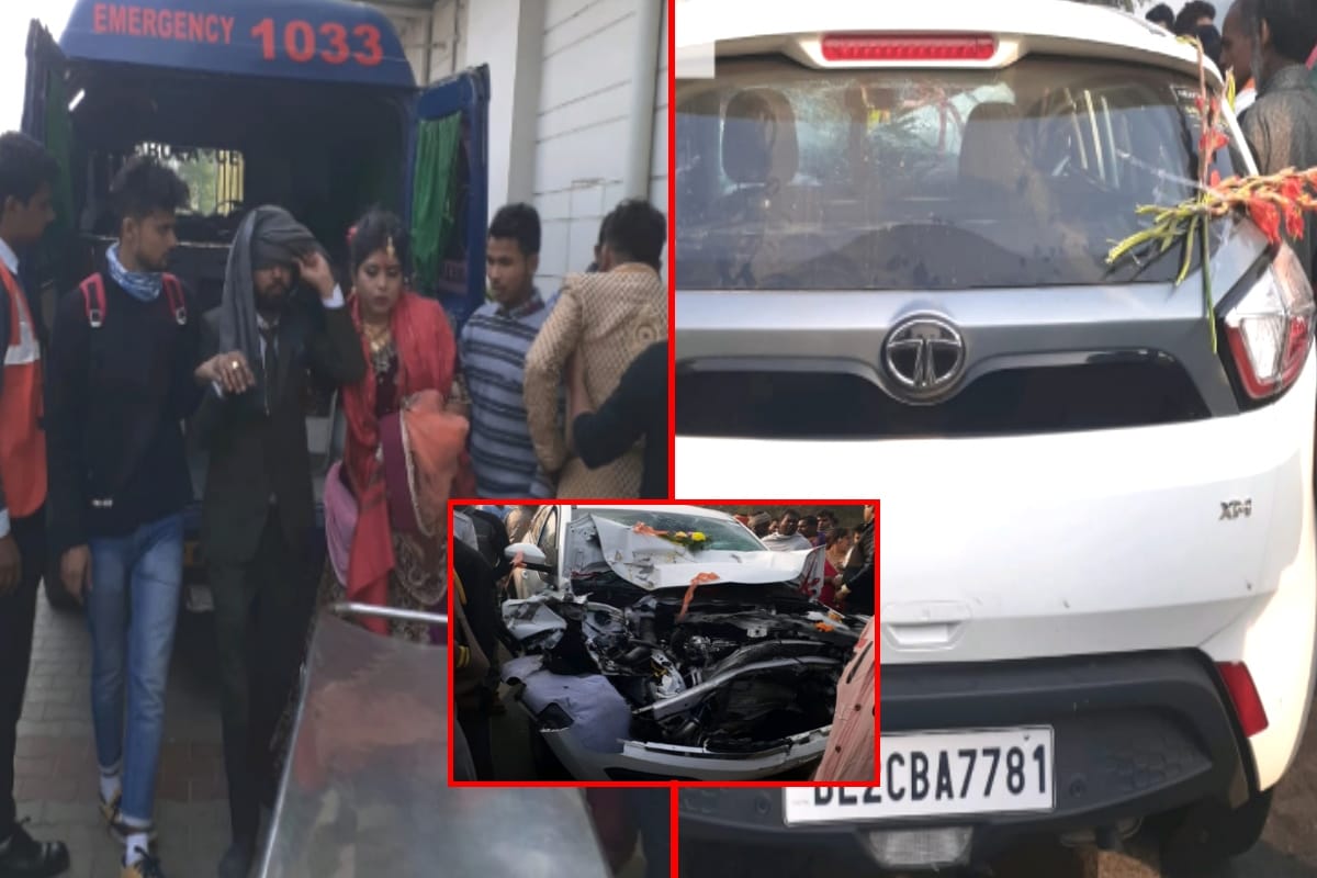 Bride and groom injured in a n accident in Meerut