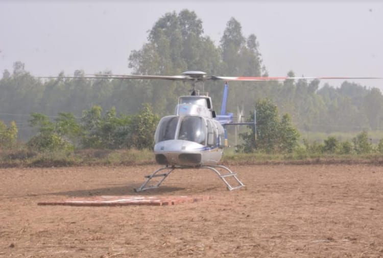 Helicopter lands first time in a village of Yamuna nagar for marriage