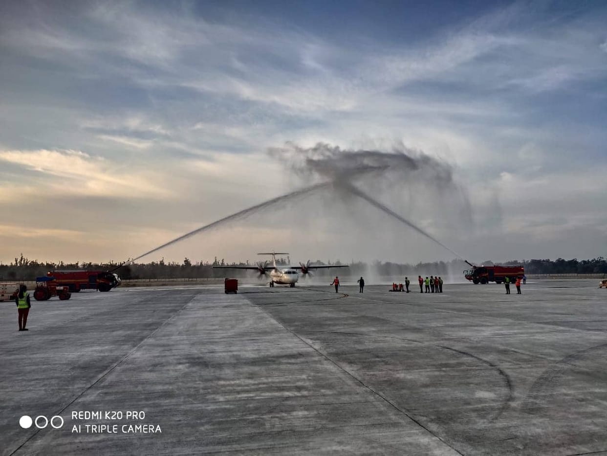 flight started with newly built apron in Jollygrant airport