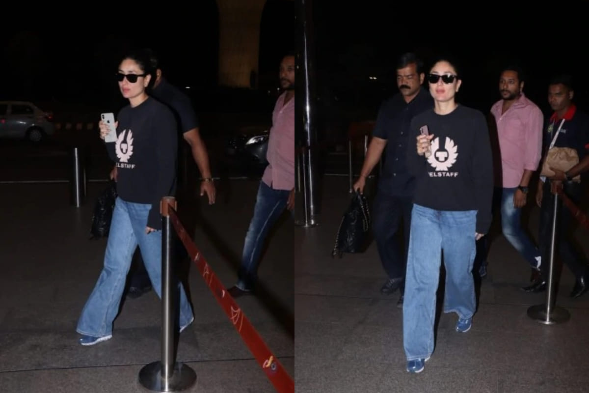 kareena kapoor expensive airport look in belstaff navy sweatshirt