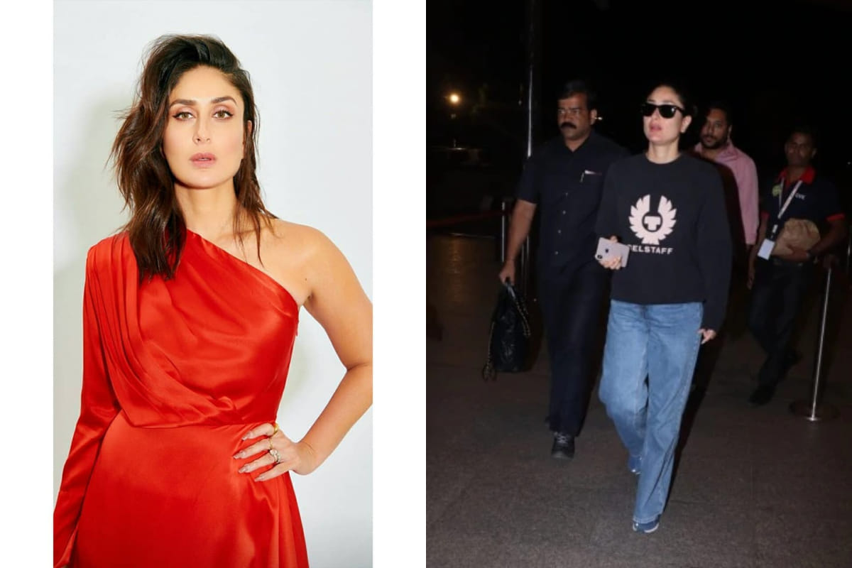 kareena kapoor expensive airport look in belstaff navy sweatshirt
