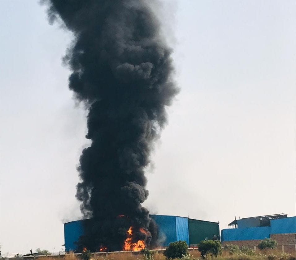 2 people scorched in plastic factory fire