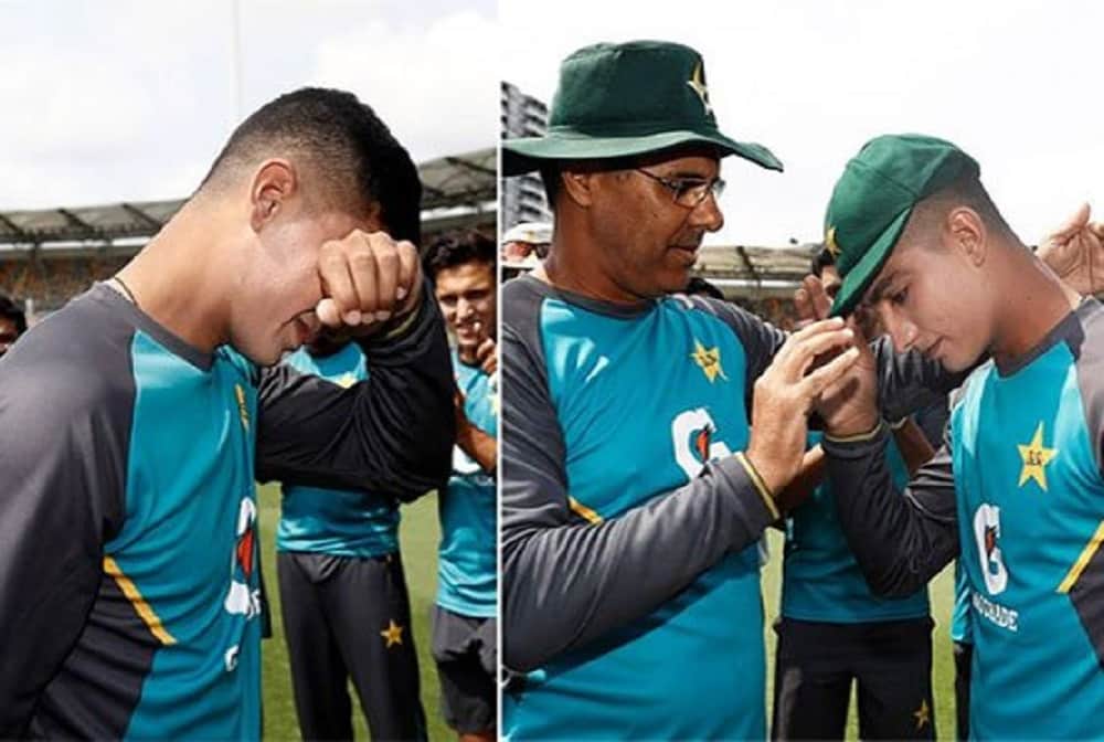 16 years old Naseem Shah bursts into tears after receiving Pakistan Test debut cap  