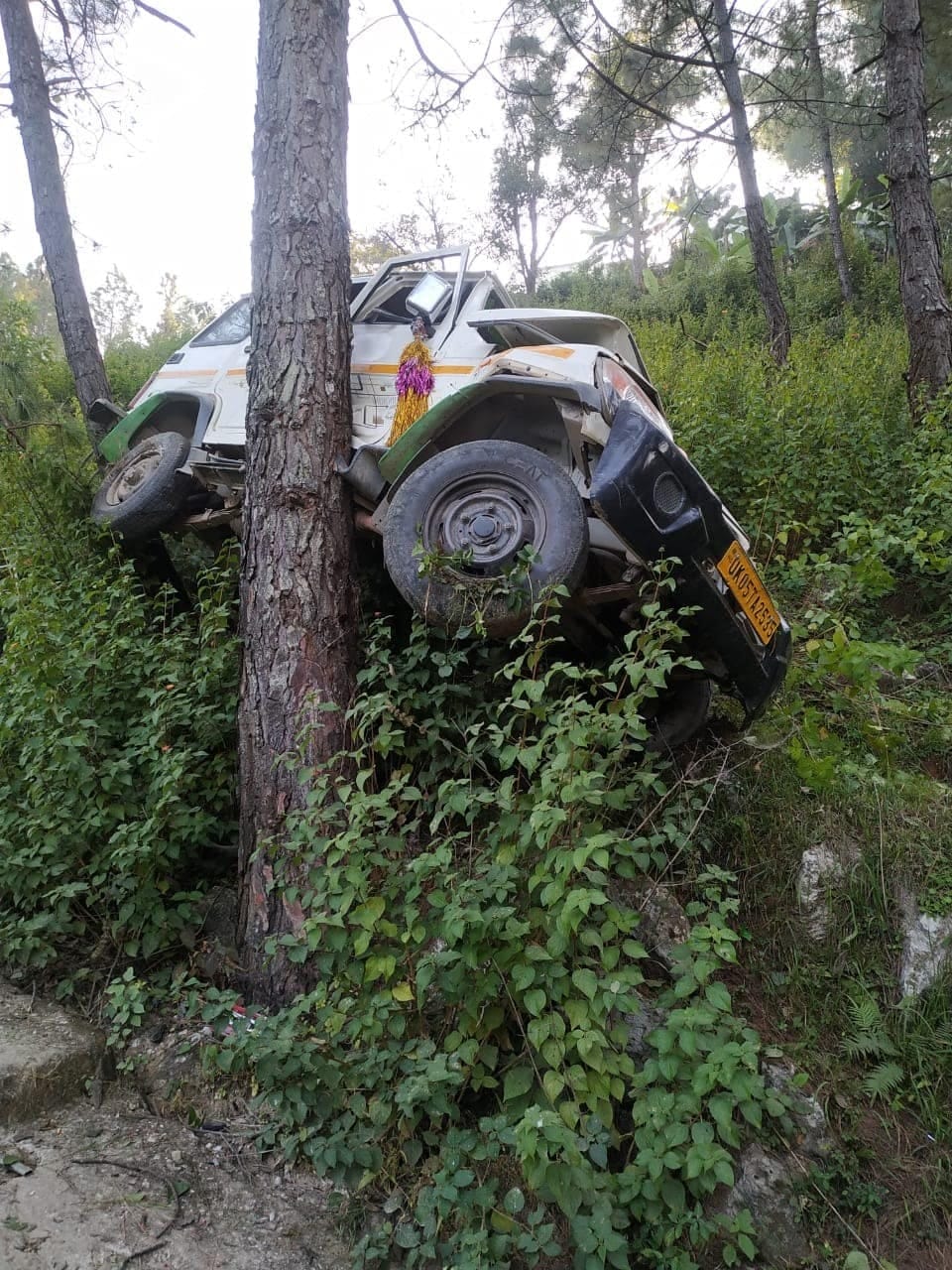 Pithoragarh: Max Jeep fell in ditch retired army person died
