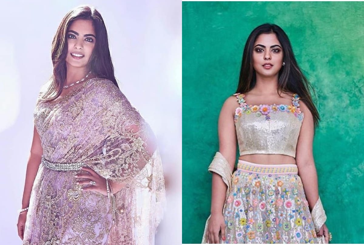 isha ambani looks classy bridesmaids in floral lehenga