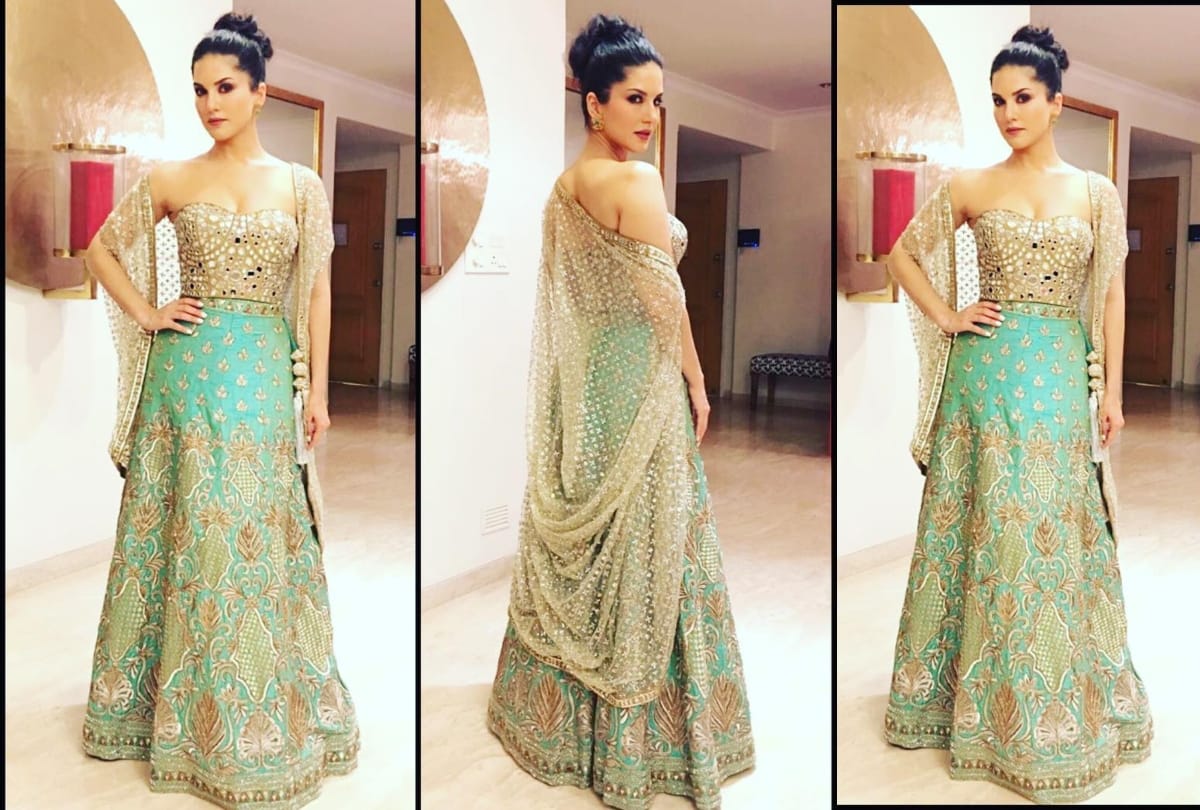 actress sunny leone in traditional dress