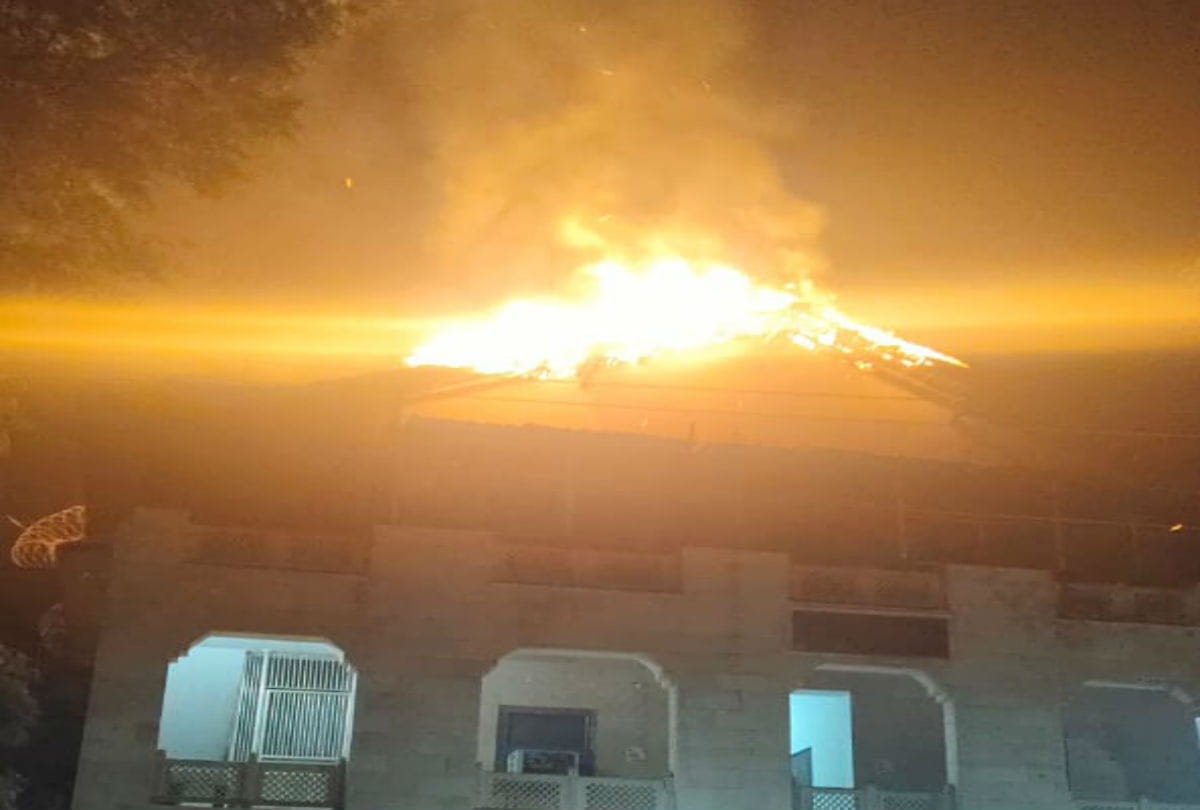 fire broke out in Ashram due to fireworks sparked in mathura
