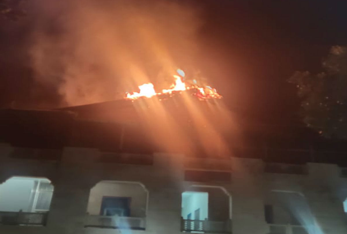 fire broke out in Ashram due to fireworks sparked in mathura