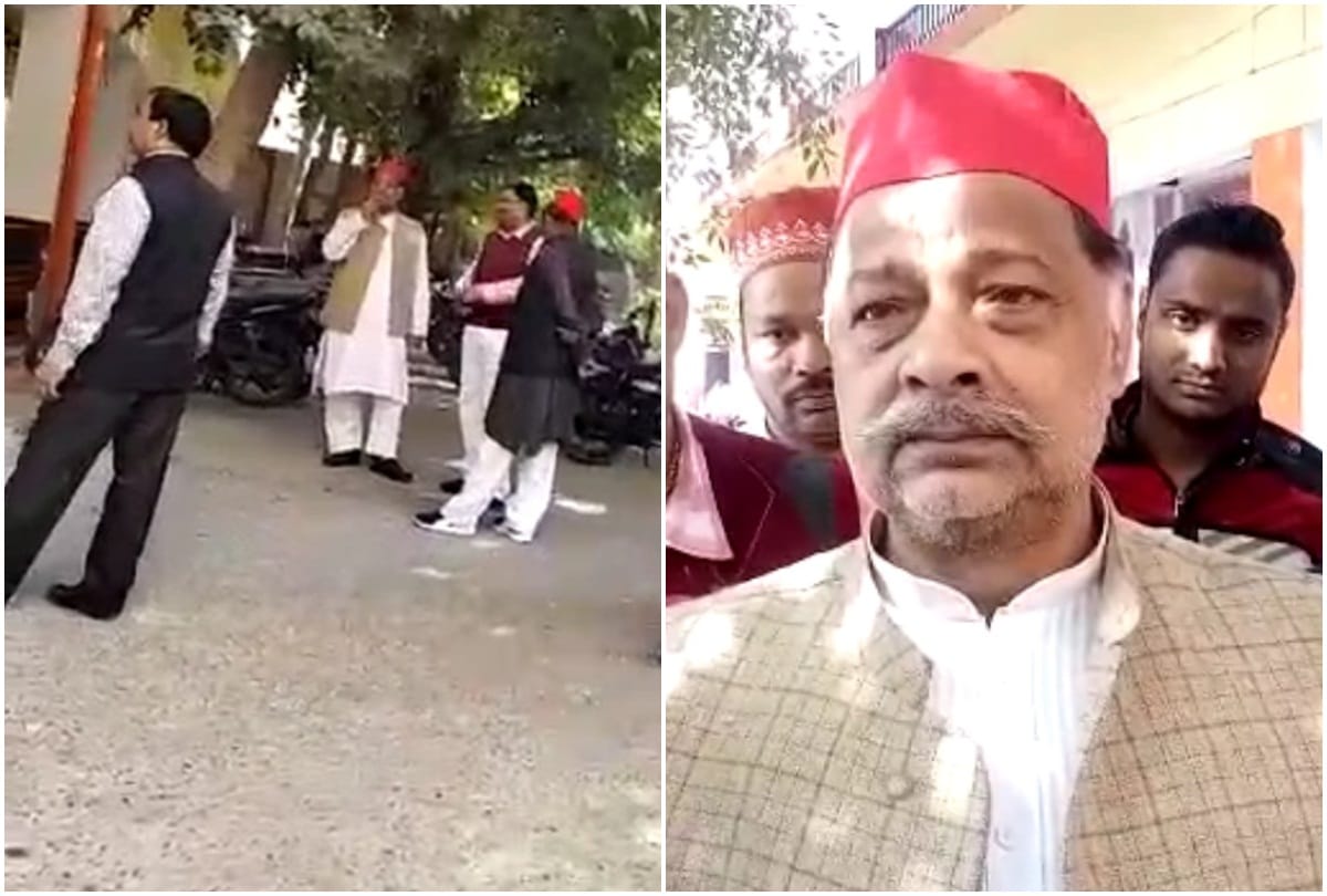 sp mla haji ikram qureshi smoke cigarettes at hospital in moradabad