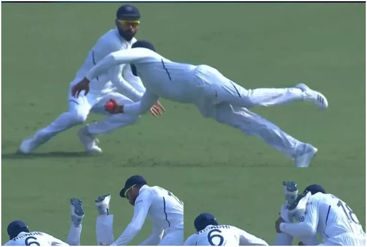 INDvBAN Rohit Sharma takes Stunning One handed Catch at Eden Garden in Pink Ball Test