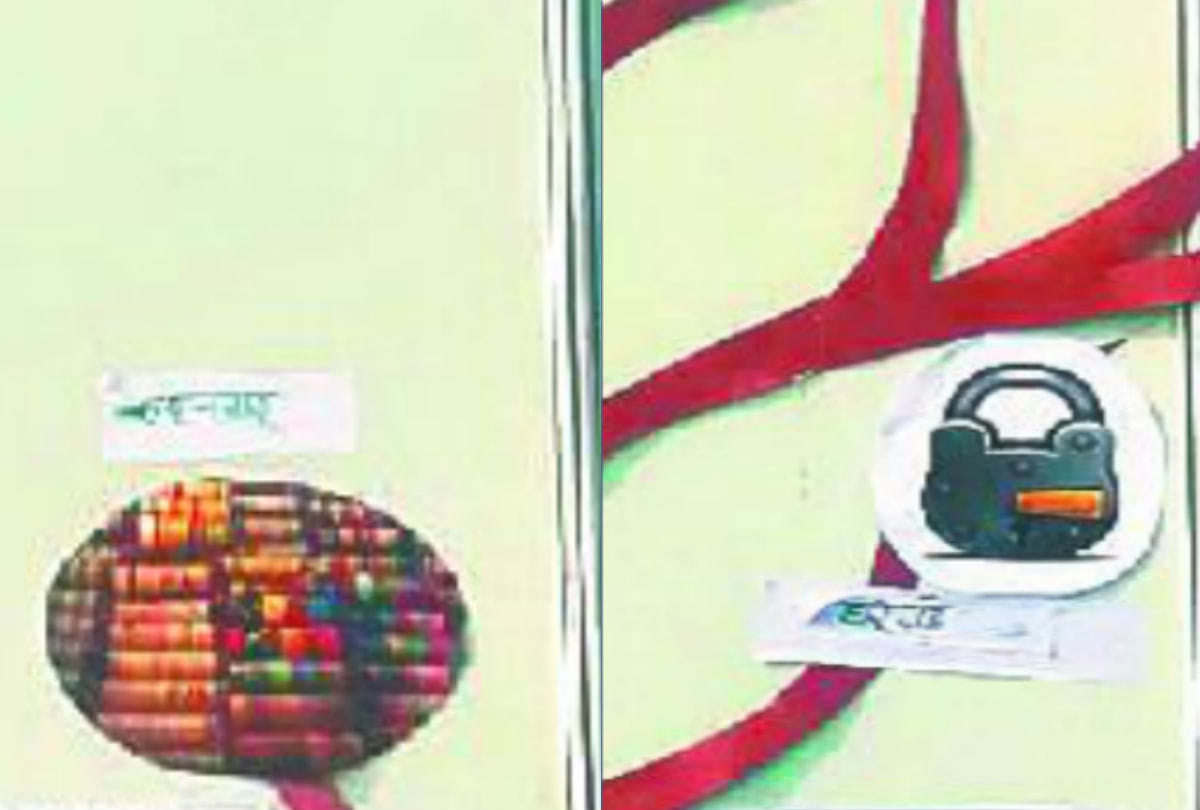 ABVP renamed aligarh and firozabad on poster in exhibition