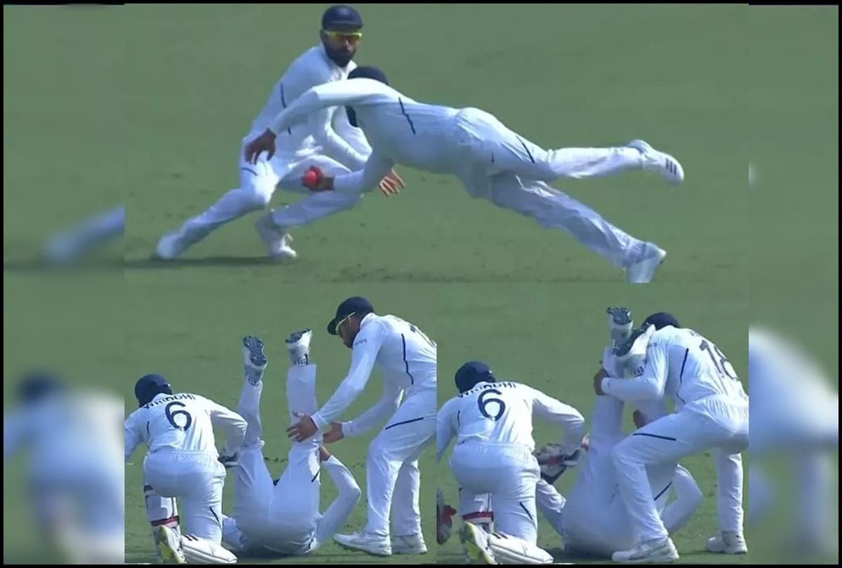 INDvBAN Rohit Sharma takes Stunning One handed Catch at Eden Garden in Pink Ball Test
