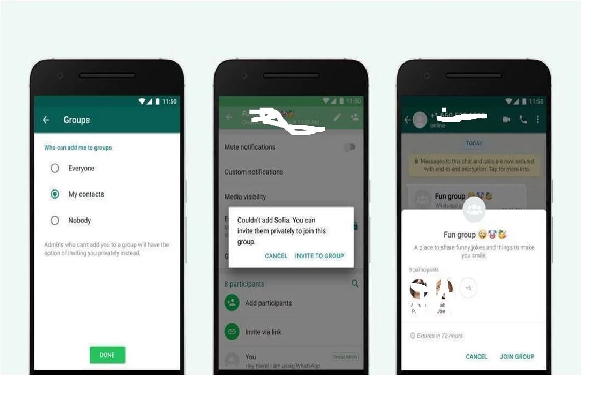 Whatsapp group settings