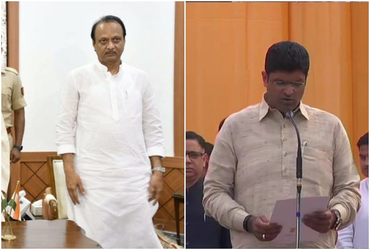 Dushyant chautala ajit pawar making Government in haryana maharashtra both nephew opposition party