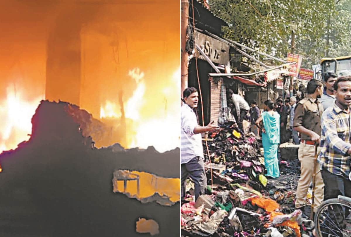 fire broke out in seven shops in lucknow