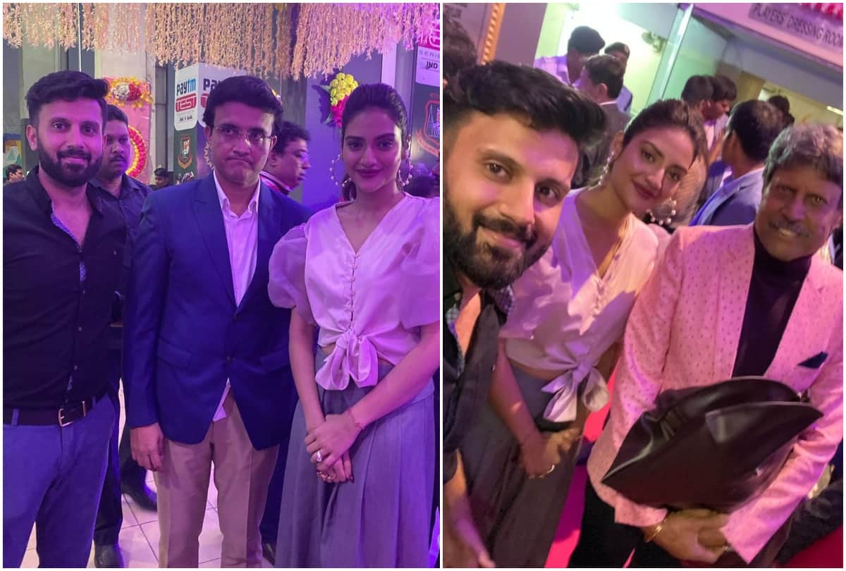 Nusrat Jahan spotted in Eden Garden with husband Nikhil Jain to watch India vs Bangladesh test match