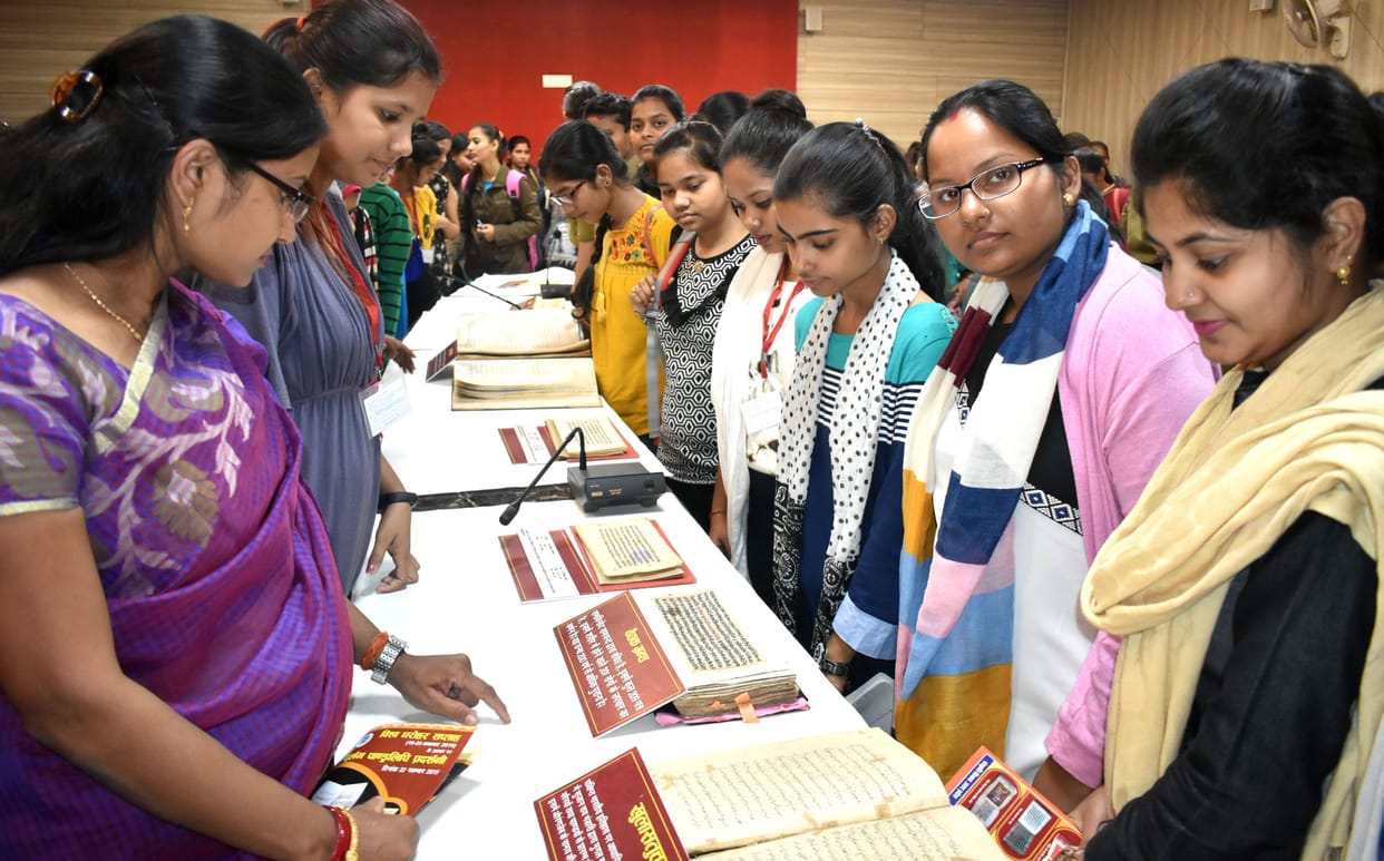 Pandulipi exhibition at Arya Kanya Degree college in Allahabad University