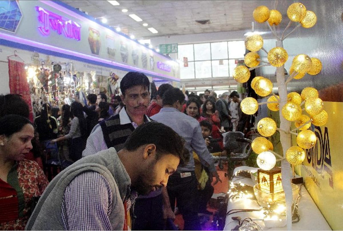 International trade fair 2019 Pragati maidan New Delhi wooden crafts and lights enriching business