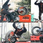 स्टंट करते बाइकर्स