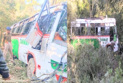 uncontrolled Private bus fall into trench in kangra himachal, many passengers injured
