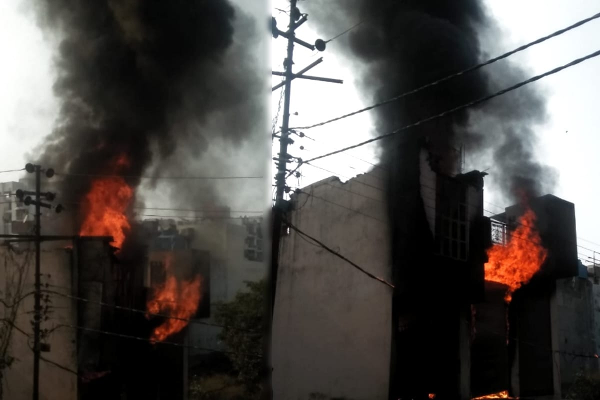 fire in a chemical factory in Meerut, fire brigade control over the fire