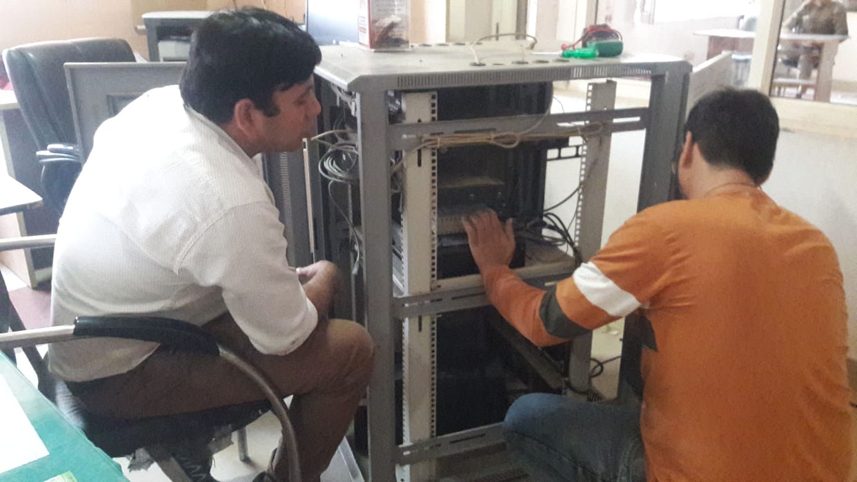 Elecrical equipments burn to high voltage in police station
