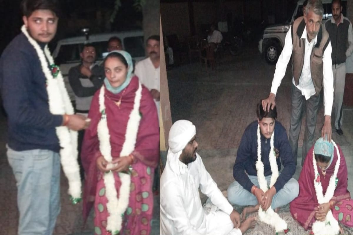 lovers couple got married in  baghpat police station after they made tenacity of wedding
