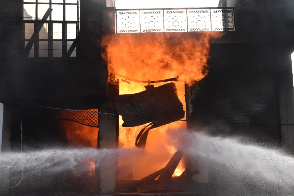 fires break out in paper ware house burn luggage of milions