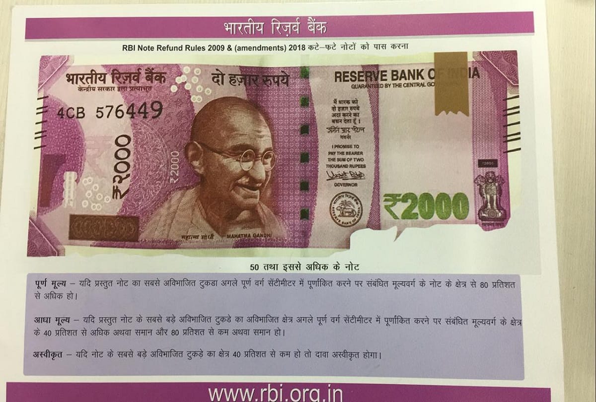 15 marks on 2000 and 500 notes, identity of fake or real