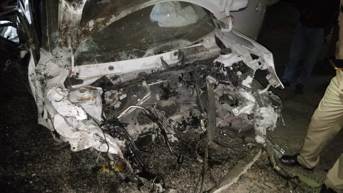 Car collided with standing truck, three people died and five get injured