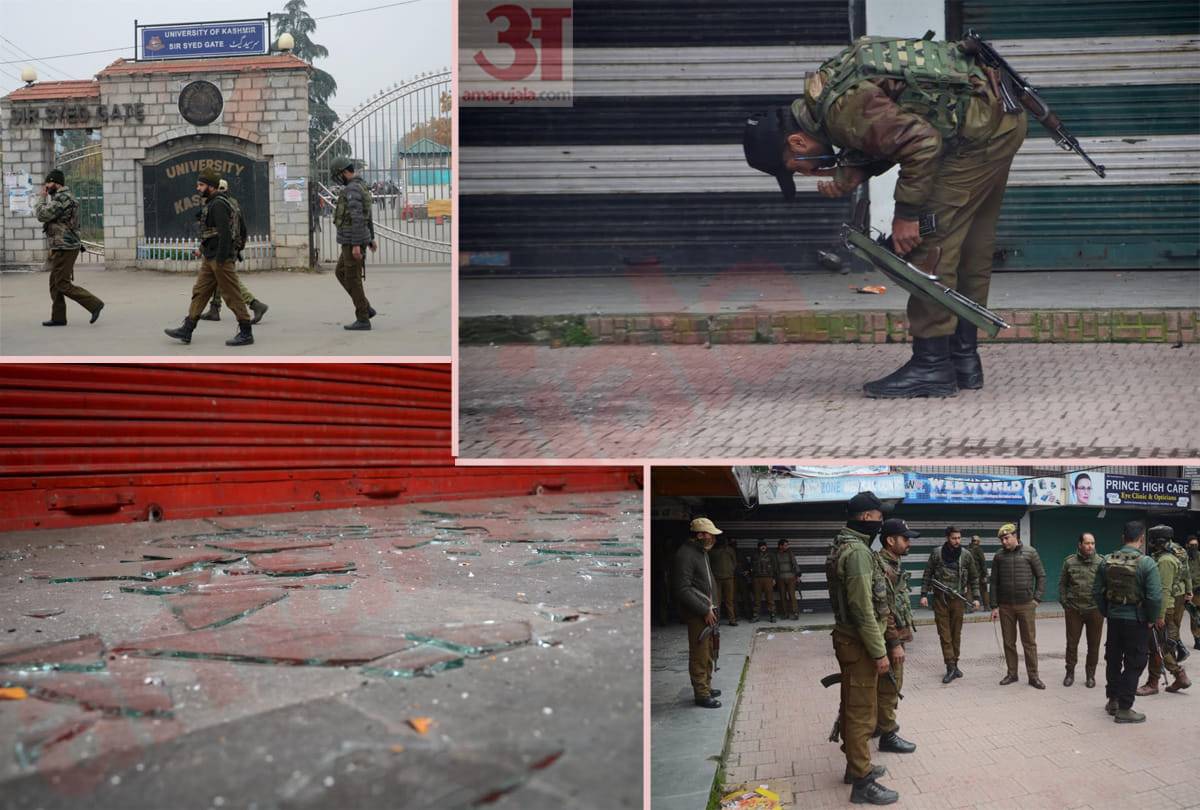 photos of grenade attack in srinagar and anantnag kashmir, security forces on high alert